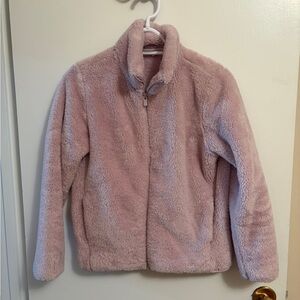 Uniqlo lavender fluffy yard fleece full zip jacket size small